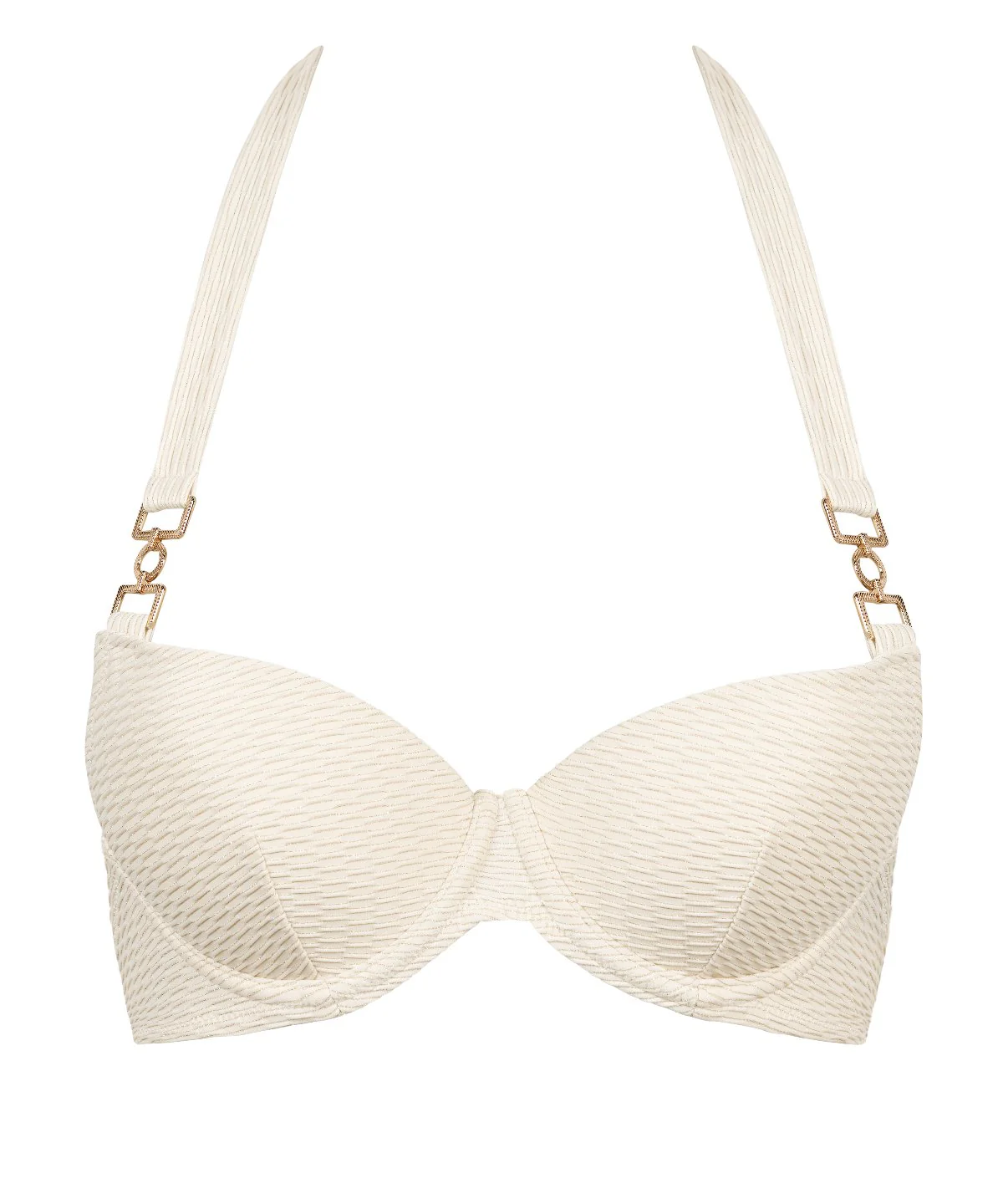 Shimmering Waters Haut de maillot de bain Push-up coques Golden White