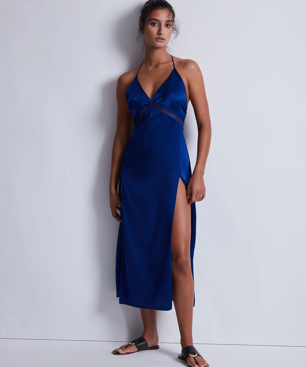 Silk Desire Nuisette longue Electric Blue - Image 2