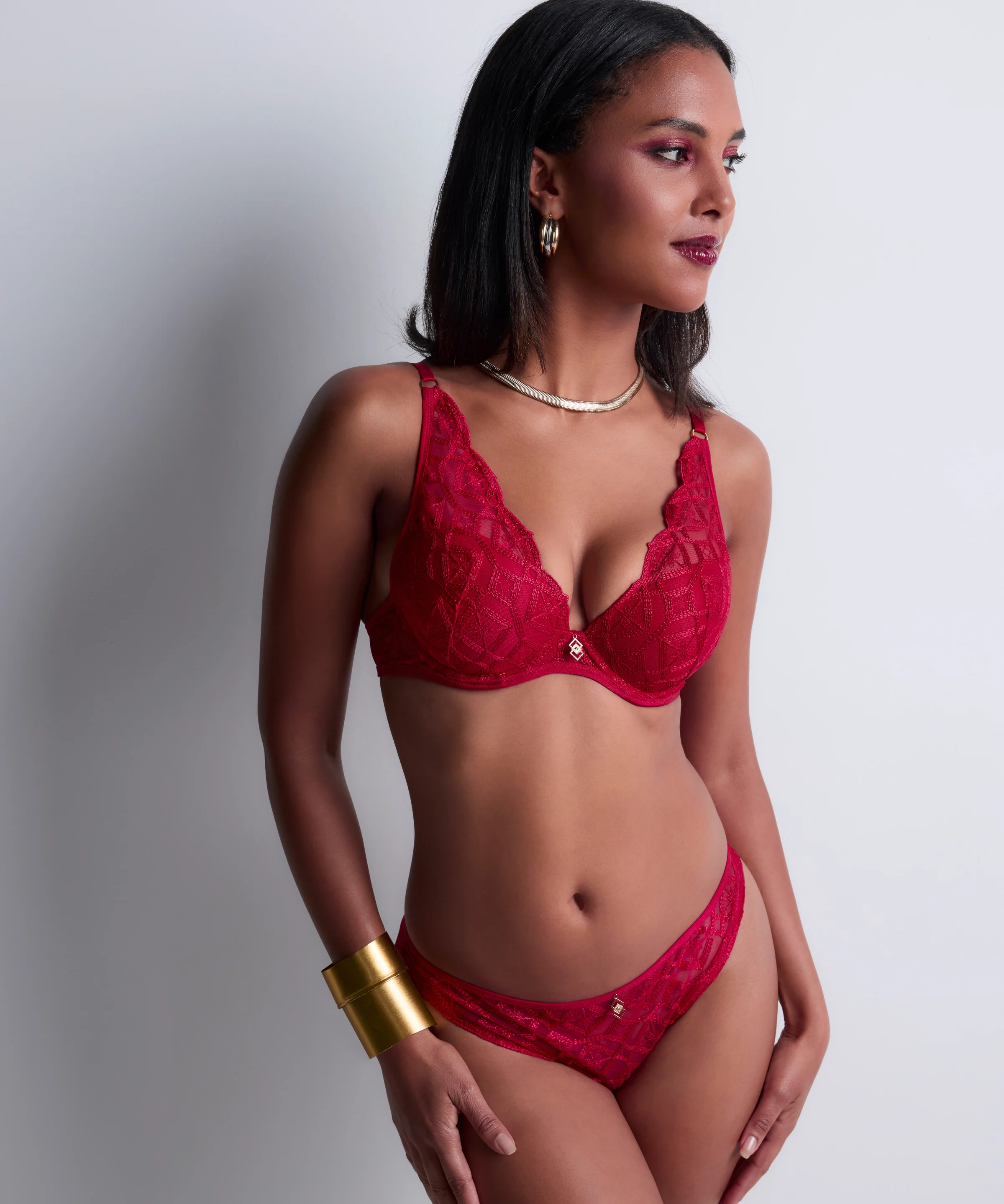 Sense of Illusion Soutien-gorge Plunge foulard Red Berry - Image 3