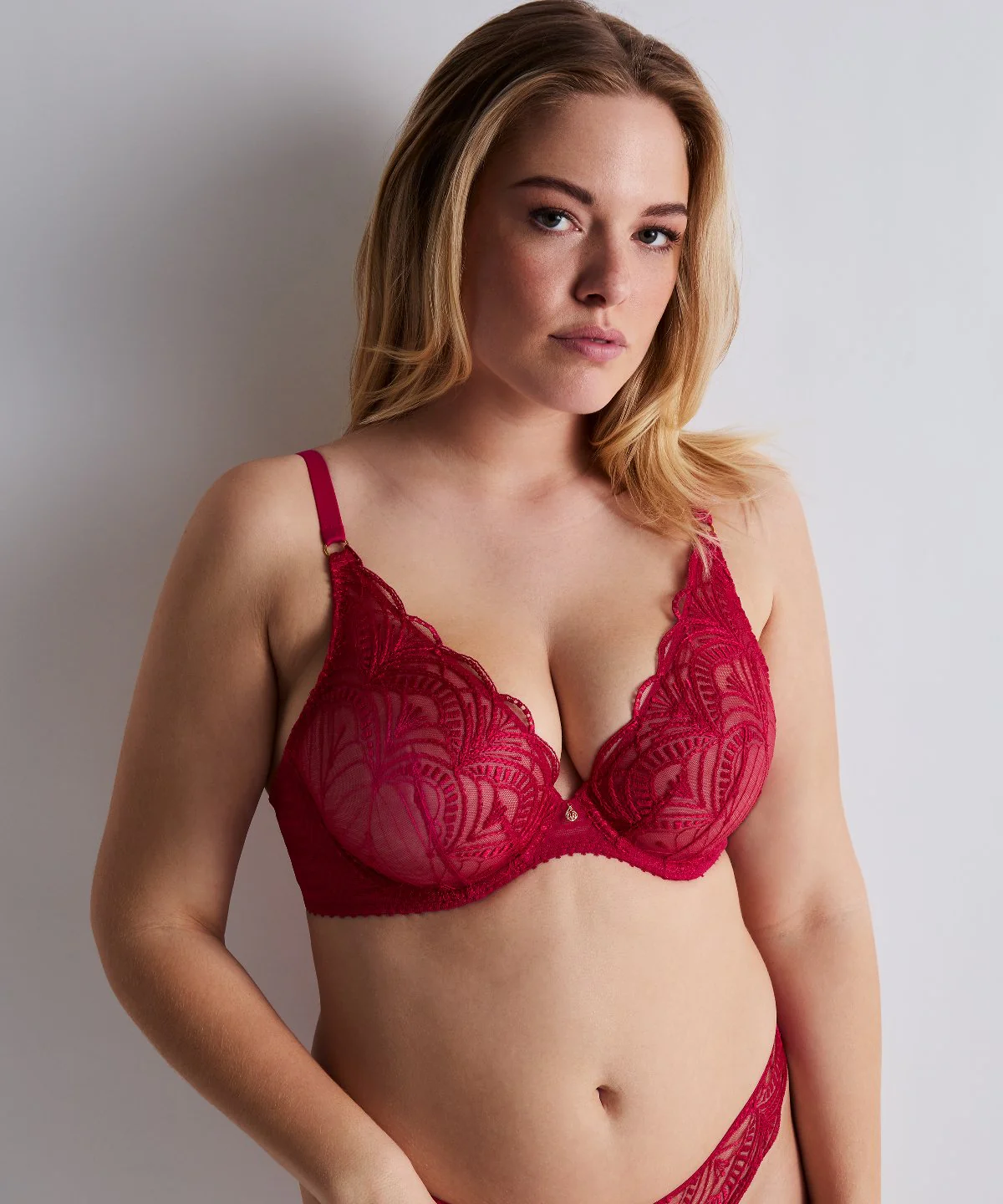 Vibes Soutien-gorge Triangle avec armatures Rouge Love et Uni Bordeaux - Image 2